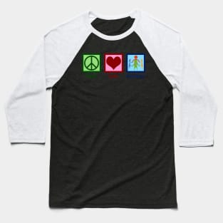 Peace Love Sociology Baseball T-Shirt